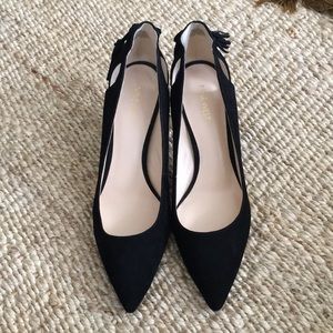 Nine West black suede pumps